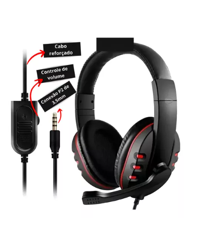 Fone De Ouvido Headset Gamer Com Microfone P2